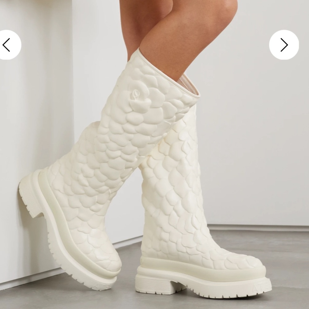 Valentino White Rose Boots - Picture 6 of 8